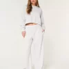 Logo Waist Fleece Wide-Leg Pants