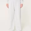 Logo Waist Fleece Wide-Leg Pants