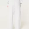 Logo Waist Fleece Wide-Leg Pants