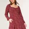 Long-Sleeve Cinch Bust Mini Dress