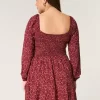 Long-Sleeve Cinch Bust Mini Dress