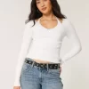 Long-Sleeve Halter Tie Sweater Long-Sleeve Halter Tie Sweater
