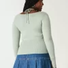 Long-Sleeve Halter Tie Sweater Long-Sleeve Halter Tie Sweater