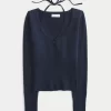 Long-Sleeve Halter Tie Sweater Long-Sleeve Halter Tie Sweater