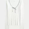 Long-Sleeve Lace Trim Top