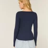 Long-Sleeve Lace Trim Top