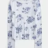 Long-Sleeve Slash-Neck Top