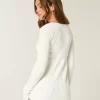 Long-Sleeve Square-Neck Babydoll Sweater