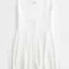 Long-Sleeve Square-Neck Babydoll Sweater