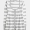 Long-Sleeve Square-Neck Babydoll Sweater