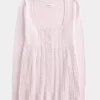 Long-Sleeve Square-Neck Babydoll Sweater