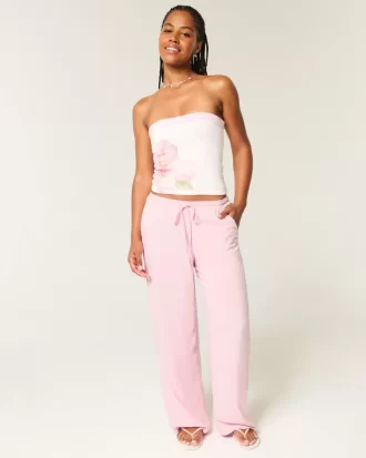 Low-Rise Baggy Pull-On Pants