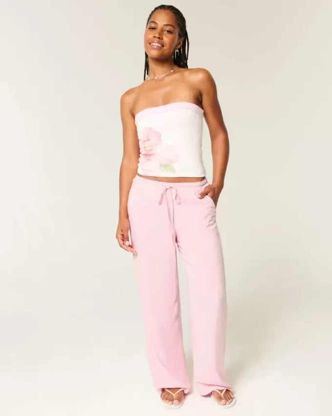 Low-Rise Baggy Pull-On Pants