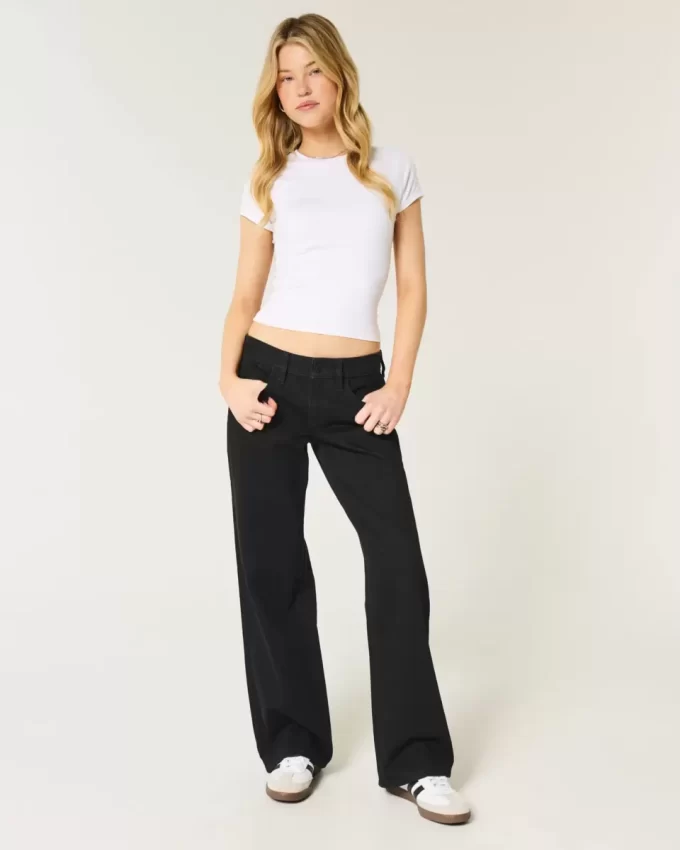 Low-Rise Black Baggy Jeans