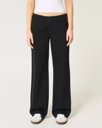 Low-Rise Black Baggy Jeans