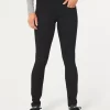 Low-Rise Black Super Skinny Jeans