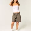 Low-Rise Brown Baggy Jort