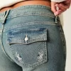 Low-Rise Butterfly Embroidery Medium Wash Bootcut Jeans