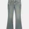 Low-Rise Butterfly Embroidery Medium Wash Bootcut Jeans