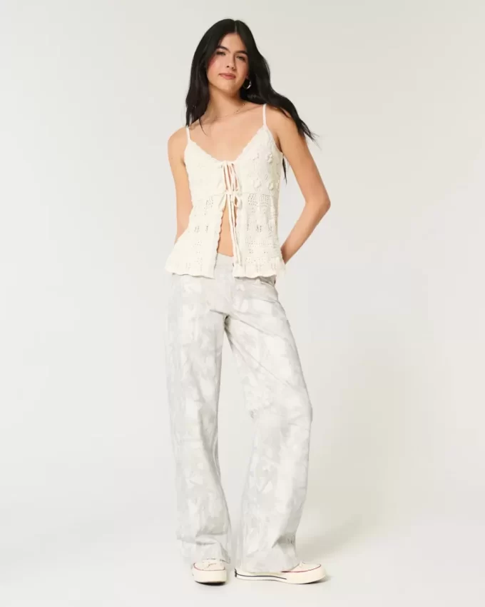 Low-Rise Camo Baggy Jeans