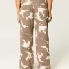 Low-Rise Cow Print Baggy Jeans