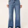 Low-Rise Dark Wash Baggy Jeans
