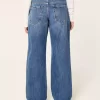 Low-Rise Dark Wash Baggy Jeans