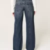 Low-Rise Dark Wash Baggy Jeans