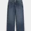 Low-Rise Dark Wash Baggy Jeans