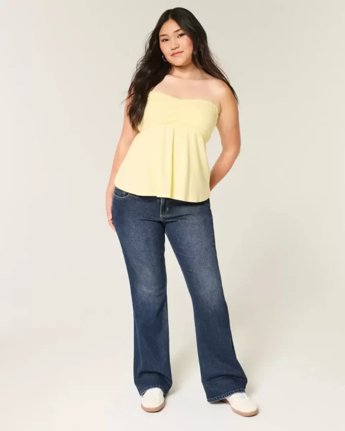 Low-Rise Dark Wash Bootcut Jeans