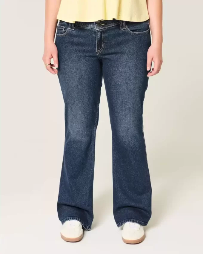 Low-Rise Dark Wash Bootcut Jeans