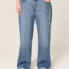 Low-Rise Dark Wash Class of ’26 Embroidered Baggy Jeans