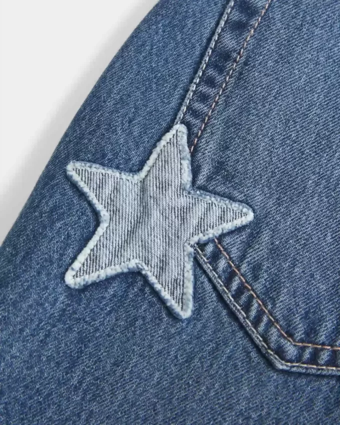 Low-Rise Dark Wash Class of ’26 Embroidered Baggy Jeans