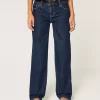 Low-Rise Dark Wash Loose Jeans
