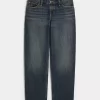 Low-Rise Dark Wash Loose Jeans