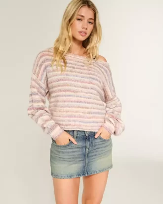 Low-Rise Denim Mini Skirt