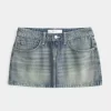 Low-Rise Denim Mini Skirt