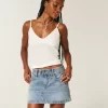 Low-Rise Denim Mini Skort