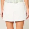 Low-Rise Denim Mini Skort