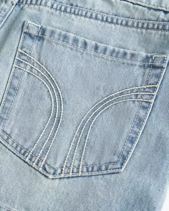 Low-Rise Denim Mini Skort