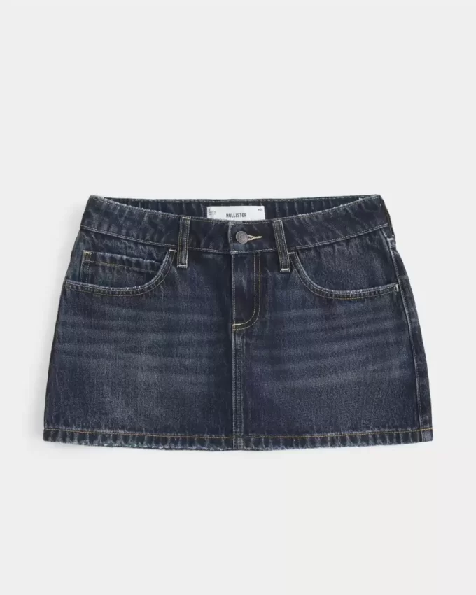 Low-Rise Denim Mini Skort