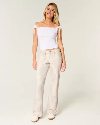 Low-Rise Doe Print Baggy Jeans