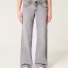 Low-Rise Grey Baggy Jeans