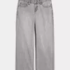 Low-Rise Grey Baggy Jeans