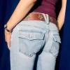 Low-Rise Light Wash Bootcut Jeans