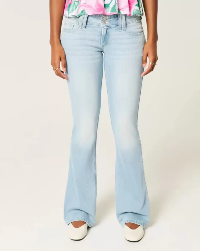 Low-Rise Light Wash Bootcut Jeans