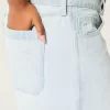Low-Rise Light Wash Bow Graphic Baggy Jort