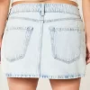 Low-Rise Light Wash Denim Mini Skort