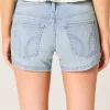 Low-Rise Light Wash Denim Shortie Shorts
