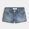 Low-Rise Light Wash Denim Shortie Shorts